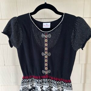 Hanna Andersson Nordic Black and White Patterned Nordic Scandi dress